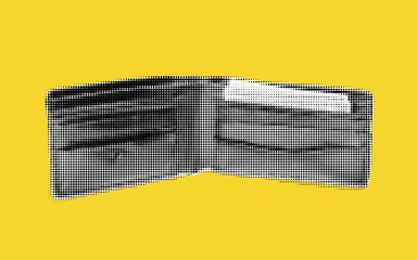 Poster - Collage of a wallet with vibrant halftone effects against a bold yellow backdrop