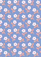 Poster - Seamless floral pattern, A bold and elegant botanical design perfect for textiles, wallpapers, and digital prints.
