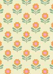 Poster - Seamless floral pattern, A bold and elegant botanical design perfect for textiles, wallpapers, and digital prints.
