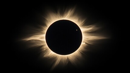 Wall Mural - solar eclipse with a glowing corona, symbolizing celestial power and awe