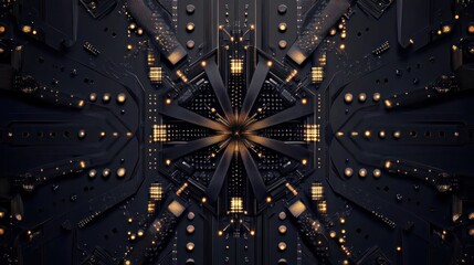 Poster - Abstract Gold Circuit Board Design