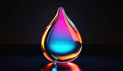 Aufkleber - Colorful Glass Teardrop on Dark Background