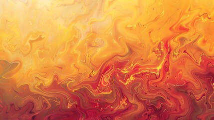 A swirling abstract pattern of yellow, orange, and red, like liquid or paint.
