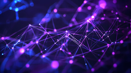 Purple and Blue Network of Connected Dots