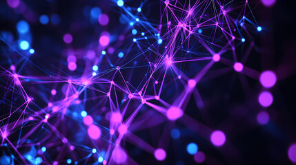 Purple and Blue Network on a Dark Background