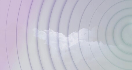 Poster - image of circles pulsating over clouds