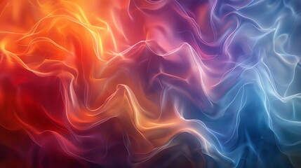 Poster - Abstract background of red, orange, blue and purple wavy lines.