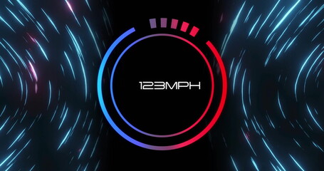 Aufkleber - Image of speedometer moving over light trails