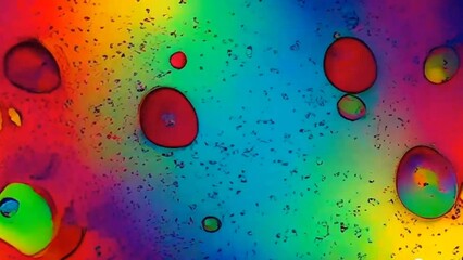 Wall Mural - Colorful abstract fluid animation with modern dynamic texture. Abstract colorful background with bubbles