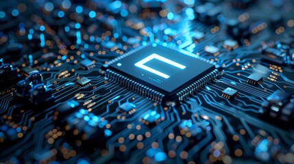 Poster - Exploring the intricate design of a computer circuit board illum