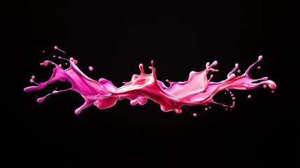 Poster - A horizontal splash of pink paint against a black background