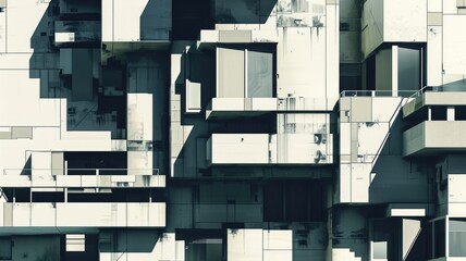 Poster - Explore a captivating abstract representation of modern architectural design, showcasing intricate structures and geometric patterns in a unique visual composition.