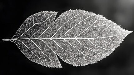Poster - A striking monochrome image of a leaf's delicate skeleton, showcasing intricate vein patterns and elegant form. Intricate Leaf Skeleton: A Monochrome Masterpiece of Nature's Design