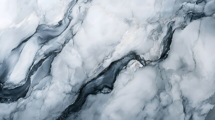 Poster - Stunning abstract marble texture. Elegant swirling blue and grey veins on a white background. Ideal for design and decor. Abstract Blue Marble Texture: Swirling Veins and Elegant Stone Design