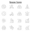 © Puckung - Space icon set in thin line style