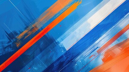 Poster - A vibrant abstract background featuring bright blue and orange hues, creating a dynamic and energetic visual atmosphere perfect for creative projects.