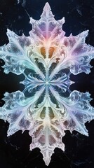 Poster - Symmetric Artistic View of a Colorful Frosty Leaf Structure