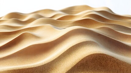 Poster - Abstract image of sand dunes, showcasing the texture and color of the desert. The flowing lines create a visually appealing scene. Abstract Sand Dunes: A Textured Landscape of Golden Hues