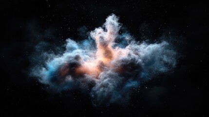 Wall Mural - abstract nebula in space, cosmic cloud, glowing center, stunning visuals, artistic representation
