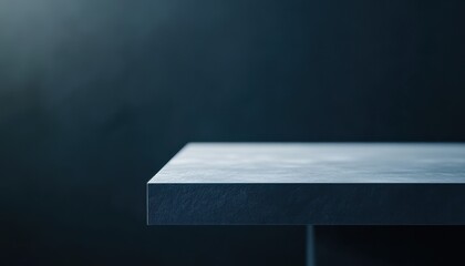 Poster - Dark Grey Concrete Tabletop on a Black Background