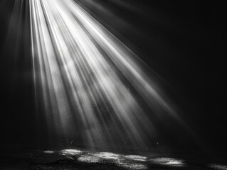 Poster - Dramatic Monochrome Light Beam Effect on Dark Background