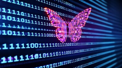 Digital Butterfly in Binary Code