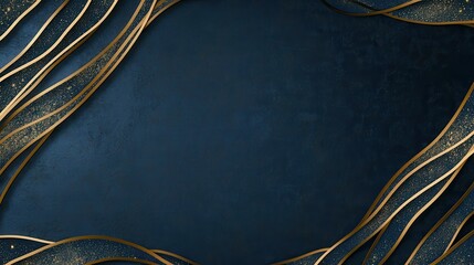 Aufkleber - Elegant Dark Blue and Gold Abstract Background with Glitter Texture