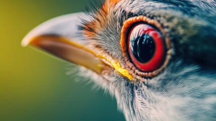 Poster - A close up of a birds eye and a beak in detail