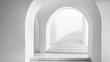 © lestari - White Archways Leading to Spiral Staircase, Modern Architecture