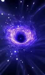 Wall Mural - Deep cosmic vortex with swirling stars and glowing energy