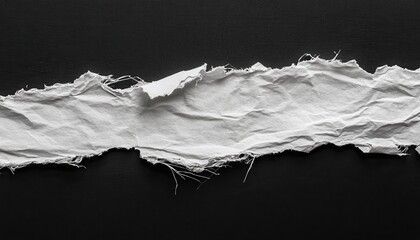 Poster - High Resolution Torn White Paper on Black Background