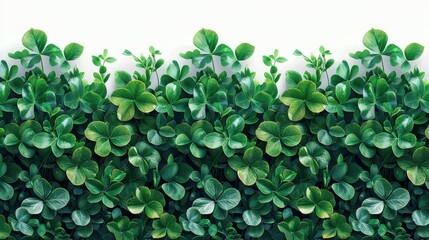 Poster - Lush Green Foliage Seamless Border Texture