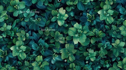 Aufkleber - Lush Green Foliage Texture Background Seamless Pattern