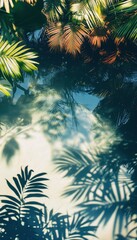 Aufkleber - Lush Tropical Foliage and Sunlight Reflections on Water