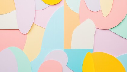 Wall Mural - Pastel Abstract Background with Organic Shapes and Soft Colors