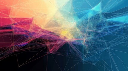 Poster - plexus connection with lines and points background