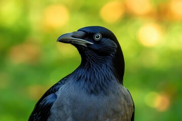 Poster - A close-up shot of a bird's face with a blurry background