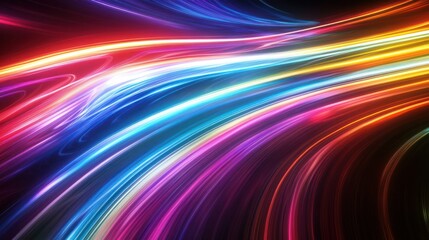 Poster - Abstract colorful light streaks, dynamic energy flow
