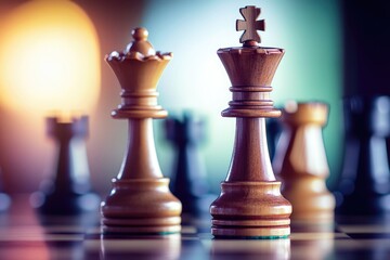 Poster - A detailed view of a chess piece on a chess board