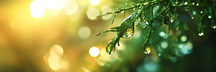 Poster - Leaf with raindrops on it.