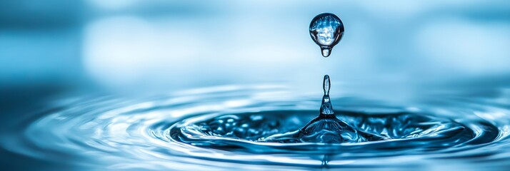 Poster - Drop of water falling into a large body of water.