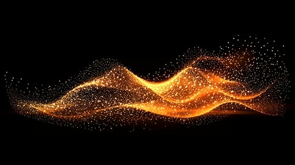 Poster - Golden Glitter Wave Abstract Background Design Perfect for Luxury Branding and Festive Projects