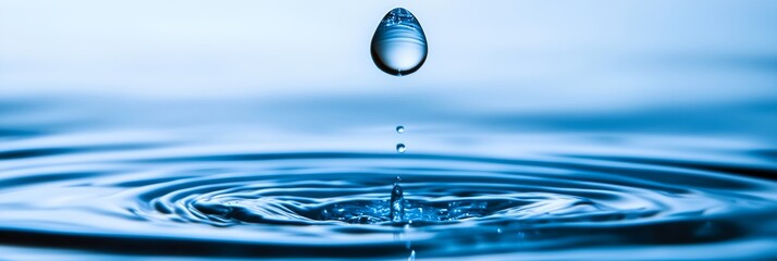 Poster - Drop of water falling into a large body of water.