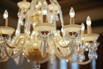Poster - A decorative chandelier with multiple lights suspended from above