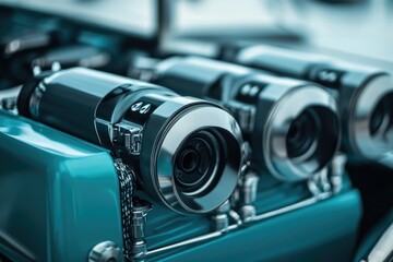 Poster - A close-up view of a camera display showing various settings and modes