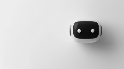 Poster - A robot head is on a white background