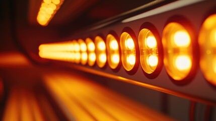 Poster - A close-up shot of some lights on a wall