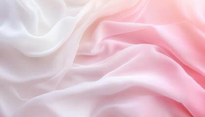 Poster - Soft Pink and White Fabric Texture Background. Elegant Draped Material with Subtle Gradient.  Perfect for Wallpaper, Decor, and Design Projects.