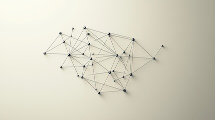 Poster - A black and white image of a network of lines and dots