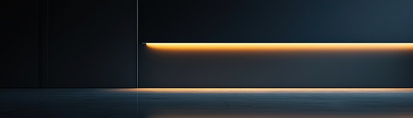 Poster - Subtle Warm Glow on a Dark Minimalist Wall